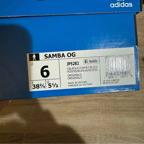 New Adidas Samba OG Shoes Sneakers Black Suede White Leather 75th Womens 7 - Picture 6 of 16